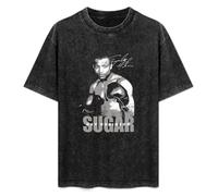 Sugar Ray Robinson Boxer Boxing Gloves Unisex T-Shirt Cotton Men Summer Fashion Black Tee L