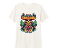 Sugar Skull Cactus Sumbrero Day T-Shirt Haut de Gamme