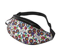 Sugar Skull Casual Fanny Pack Hommes Femmes Taille Sac avec Sangle Réglable Trou D'écouteur pour Les Sports De Plein Air Courir Voyager Randonnée Camping Cyclisme