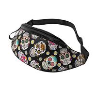 Sugar Skull Casual Fanny Pack Hommes Femmes Taille Sac avec Sangle Réglable Trou D'écouteur pour Les Sports De Plein Air Courir Voyager Randonnée Camping Cyclisme