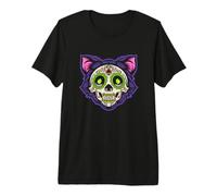 Sugar Skull Cat Lover Dia De Muertos - Boho Women Gift T-Shirt Haut de Gamme