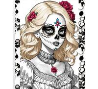 SUGAR SKULL * COMPOSITION NOTEBOOK Journal Diary -Day of the Dead Dia De Los Muertos Latin Celebration Holiday Halloween- Latina Hispanic Girl: ֍Wide ... High School College Ivy League University