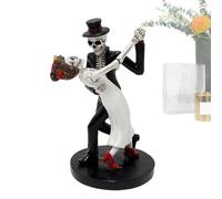 Sugar Skull Couple Statue - Dancing Mexican Skeleton Figurine, Mini Resin Decor For Home Office Bar, Day Of The Dead Skull Couple Ornament For Halloween Christmas Fine Quality Gift Women Men