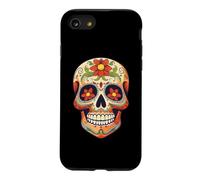 Sugar Skull Dia De Los Muertos Halloween Fleurs Drôle Coque pour iPhone SE (2020) / 7/8