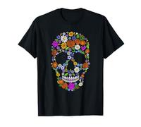 Sugar Skull Floral Halloween Day of The Dead Gift Women Men T-Shirt