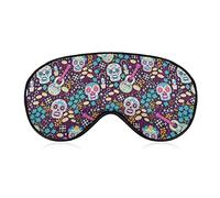 Sugar Skull Guitar Funny Sleep Eye Mask Soft Blindfold Eye Cover avec sangle réglable Night Eyeshade pour hommes femmes