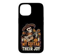 Sugar Skull Mariachi My Guitar Their Joy Saying Coque pour iPhone 15