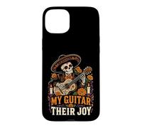 Sugar Skull Mariachi My Guitar Their Joy Saying Coque pour iPhone 15 Plus