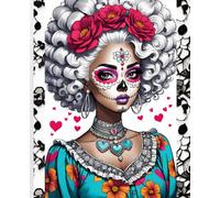 SUGAR SKULL VAMP * COMPOSITION NOTEBOOK Journal Diary-Day of the Dead Dia De Los Muertos Latin Celebration Holiday Halloween- Latina African Girl: ... High School College Ivy League University