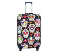 Sugar Skulls Housse de protection élastique lavable anti-rayures pour valises 45,7 à 81,3 cm, blanc, S