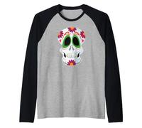 Sugar Skulls Jour des Morts Cuisine Traditionnelle Latine Mexique Manche Raglan