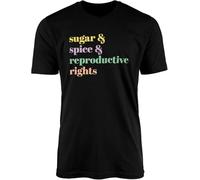 Sugar, Spice & Reproductive Rights Black T-Shirt Top Tee - Everything Nice Girls Womens Fundamental Human Rights Roe vs Wade Feminist Feminism Gift Present Hemden(Large)
