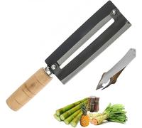 Sugarcane Peeling Kinves Pineapple Peeling Knife Sugar Cane Peeler Knife Artifact Planing Knife - High Carbon Steel-Natural Non-slip Wooden Handle