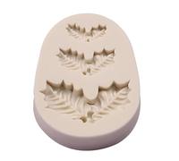 Sugarcraft Emporte-pièce en silicone de qualité alimentaire Motif feuilles de houx