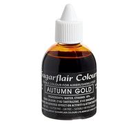 Sugarflair Colours Airbrush Colours Autumn Gold - Or d'Automne - Nourriture Dye Liquide, Peinture Airbrush pour Gâteaux, Cupcakes, Glaçage et Décorations de Gâteaux - 60 ml