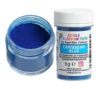 Sugarflair Colours Blossom Tint Dust Caribbean Blue - Colorant Alimentaire Poudre pour Gâteaux, Pâte à Sucre, Glaçage, Chocolat, Crème au beurre, Macarons - 5g