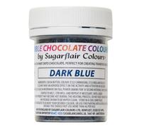 Colorant Chocolat Bleu Noir Sugarflair - Beurre de cacao coloré pour colorer le chocolat ou peindre directement sur le chocolat, feuilles de transfert ou moules - 35g