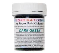 colorant chocolat vert foncé Sugarflair - beurre de cacao coloré pour colorer le chocolat ou peindre directement sur le chocolat, feuilles de transfert ou moules - 35g