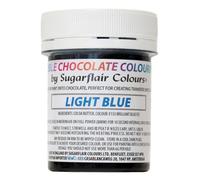 colorant chocolat bleu clair Sugarflair - beurre de cacao coloré pour colorer le chocolat ou peindre directement sur le chocolat, feuilles de transfert ou moules - 35g