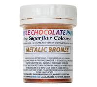 Sugarflair Metallic Bronze Peinture Chocolat - Beurre de Cacao coloré Pour peindre directement sur du chocolat, des feuilles de transfert ou des moules - 35g