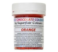 Colorant Chocolat Orange Sugarflair - Beurre de cacao coloré pour colorer le chocolat ou peindre directement sur le chocolat, feuilles de transfert ou moules - 35g