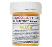 colorant chocolat jaune Sugarflair - beurre de cacao coloré pour colorer le chocolat ou peindre directement sur du chocolat, des feuilles de transfert ou des moules - 35g