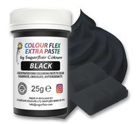 Sugarflair Colours Colourflex Extra Paste Black - Noir - Colorant Alimentaire Concentré Nourriture Dye pour Crème au Beurre, Pâte à Sucre, Chocolat, Fondant, Gâteaux, Cookies - 25g