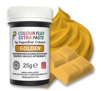 Sugarflair Colours Colourflex Extra Paste Gold - Or - Colorant Alimentaire Concentré Nourriture Dye pour Crème au Beurre, Pâte à Sucre, Chocolat, Fondant, Gâteaux, Cookies - 25g