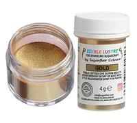 Sugarflair Colours Edible Lustre Gold - Colorant Alimentaire, Couleurs pour les Gâteaux, Cupcakes, Chocolat, Pâtisseries, Desserts, Glaces, Cocktails - 4g