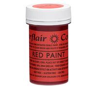 Sugarflair Colours Edible Matt Paint Red - Colorant Alimentaire, Peinture Mate pour Glaçage, Pâte à Sucre, Royal Icing, Massepain et la Cème au Beurre - 20g
