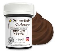 Sugarflair Colours Maximum Concentrated Paste Colour Brown - Marron - Colorant Alimentaire Nourriture Dye pour Massepain et Pâte à Sucre - 42g