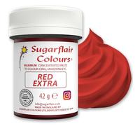Sugarflair Colours Maximum Concentrated Paste Colour Red - Rouge - Colorant Alimentaire Nourriture Dye pour Massepain et Pâte à Sucre - 42g