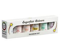 Sugarflair Colours Maximum Concentrated Paste Colour Set-6, Colorant Alimentaire Nourriture Dye pour Massepain et Pâte à Sucre: Blue, Red, Orange, Yellow, Green, Purple - 6x25g