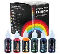 Sugarflair Colours Oil Based Colour Rainbow Set-6 - Voedingskleurstof op Oliebasis - Raspberry, Tangerine, Bumblebee, Lime Green, Ice Blue, Purple - 6x30 ml