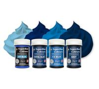 Sugarflair Colours Paste Colour Blue Set-4, Colorant Alimentaires en Pâte, Couleurs pour Gâteaux, Biscuits et Pâte à Sucre: Royal Blue, Sky Blue, Ice Blue, Navy Blue - Set-4