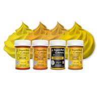 Sugarflair Colours Paste Colour Yellow Set-4, Colorant Alimentaires en Pâte, Couleurs pour Gâteaux, Biscuits et Pâte à Sucre: Daffodil, Canary Yellow, Egg Yellow, Cream, Melon - Set-4