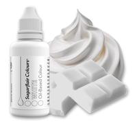 Sugarflair Colours Pastel Mixer White: Colorant Alimentaire à Base D'Huile Blanc pour Glaçage, Crème au Beurre, Chocolat, Hautement Concentrée - 30 ml