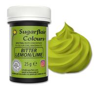 Sugarflair Colours Spectral Concentrated Paste Colours Bitter Lemon, Lime - Citron Amer-Citron Vert - Colorant Alimentaire Pâte, Nourriture Dye pour Fondant et Massepain - 25g