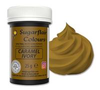 Sugarflair Colours Spectral Concentrated Paste Colours Caramel - Ivory - Caramel, Ivoire - Colorant Alimentaire Pâte, Nourriture Dye pour Fondant et Massepain - 25g