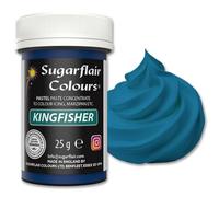 Sugarflair Colours Spectral Concentrated Paste Colours Pastel Kingfisher Blue - Pastel Bleu Martin-Pêcheur - Colorant Alimentaire Pâte, Nourriture Dye pour Fondant et Massepain - 25g
