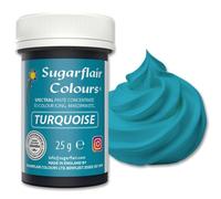 Sugarflair Colours Spectral Concentrated Paste Colours Turquoise - Bleu Turquoise - Colorant Alimentaire Pâte, Nourriture Dye pour Fondant et Massepain - 25g