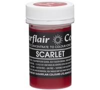 Sugarflair Pâte colorante concentrée alimentaire Idéale pour la pâtisserie et la décoration Pastel Scarlet Red