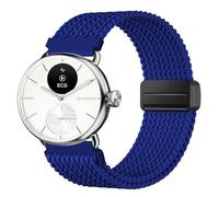 SUGARJAR 18/20mm Bracelet Tressé Compatible Withing s ScanWatch 2 (38mm/42mm), Nylon Élastique Fermeture Magnétique pour Withing s ScanWatch Light/Nova Brilliant/Nova Band Mixte