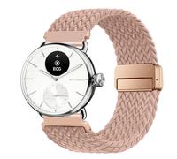SUGARJAR 18/20mm Bracelet Tressé Compatible Withing s ScanWatch 2 (38mm/42mm), Nylon Élastique Fermeture Magnétique pour Withing s ScanWatch Light/Nova Brilliant/Nova Band Mixte