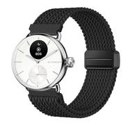 SUGARJAR 18/20mm Bracelet Tressé Compatible Withing s ScanWatch 2 (38mm/42mm), Nylon Élastique Fermeture Magnétique pour Withing s ScanWatch Light/Nova Brilliant/Nova Band Mixte