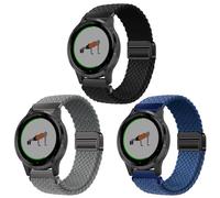SUGARJAR 3 Pièces Tissé Bracelet Compatible avec Garmi n/Huawe i/Samsun g/Amazfi t/Fossil, 18/20/22mm Nylon Bracelets de Remplacement pour IDW/Fitpolo/RUIMEN/Jugeman/Blackview/Aeac