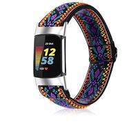 SUGARJAR Bracelet Nylon Élastiques pour Fit bit Charge 6/5,Doux & Respirants