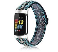 SUGARJAR Bracelet Nylon Élastiques pour Fit bit Charge 6/5,Doux & Respirants