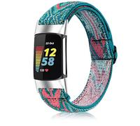 SUGARJAR Bracelet Nylon Élastiques pour Fit bit Charge 6/5,Doux & Respirants