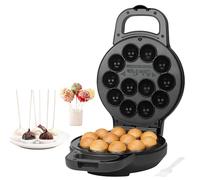 SugarWhisk Flip Cake Pop Maker, fabrique des Cake Pops de 12 x 1,4 cm, accessoires pour préparer des Cake Pops, machine à snacks, revêtement céramique, recette et pinceau inclus, couleur graphite